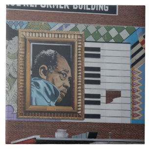 Azulejo Mural de la pared de Duke Ellington, señal icóni