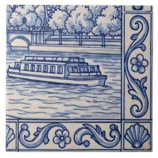 Azulejo Mural de París Baldosa 6 de 6 Abajo a la D
