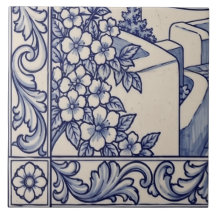 Azulejo Mural de Santorini Baldosa 5 de 6 Abajo Iz