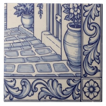 Azulejo Mural de Santorini Baldosa 6 de 6 Abajo a