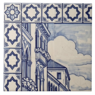 Azulejo Mural de Venecia Baldosa 1 de 6 Arriba Izq