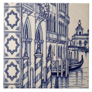 Azulejo Mural de Venecia Baldosa 3 de 6 Medio Izqu