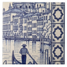 Azulejo Mural de Venecia Baldosa 4 de 6 Medio Dere