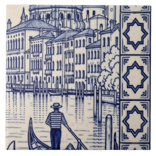 Azulejo Mural de Venecia Baldosa 4 de 6 Medio Dere