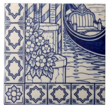 Azulejo Mural de Venecia Baldosa 5 de 6 Abajo Izqu