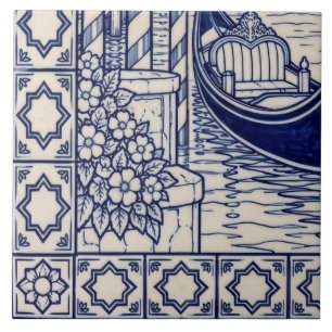 Azulejo Mural de Venecia Baldosa 5 de 6 Abajo Izqu