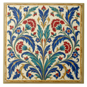 Azulejo Mural Floral Simétrico de Iznik