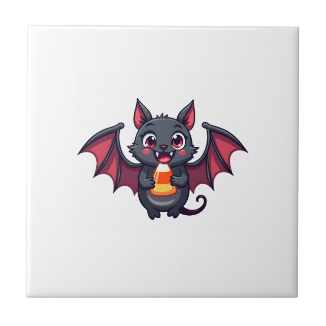 Azulejo Murciélago vampiro con dulces � Camiseta divertida (Frente)