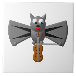 Azulejo Murciélago Vampiro Tocando el Violín