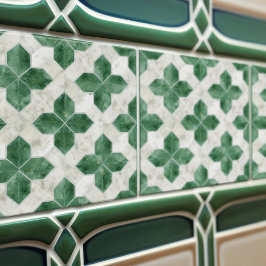 Azulejo Muro verde esmeralda Decoración Art Nouveau Ceram