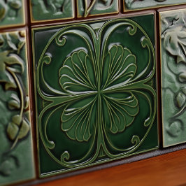 Azulejo Muro verde esmeralda Decoración Art Nouveau Ceram