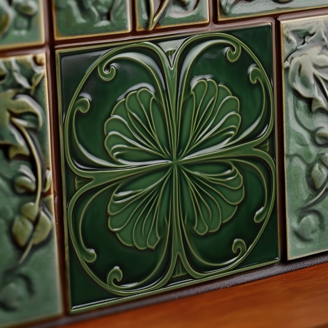 Azulejo Muro verde esmeralda Decoración Art Nouveau Ceram (Subido por el creador)