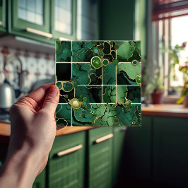 Azulejo Muro verde esmeralda decoro mosaico de Moda modern