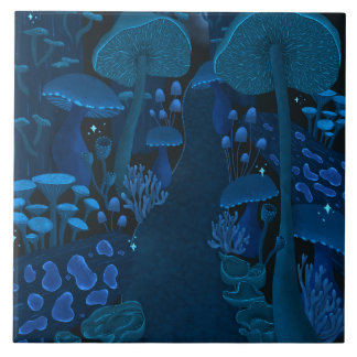 Azulejo Mushroom Fantasy Faerie Woodland
