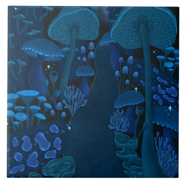 Azulejo Mushroom Fantasy Faerie Woodland (Frente)