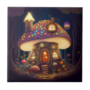 Azulejo Mushroom House Fantasy Art
