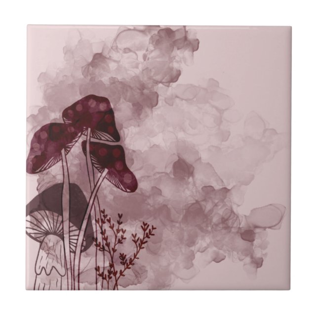 Azulejo Mushrooms de Burgundy Neon (Frente)