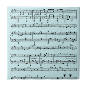 Azulejo Música azul en partitura