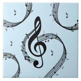 Azulejo Música Climactic G Clef Blue