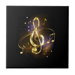 Azulejo Música de Clave de Sol de Oro