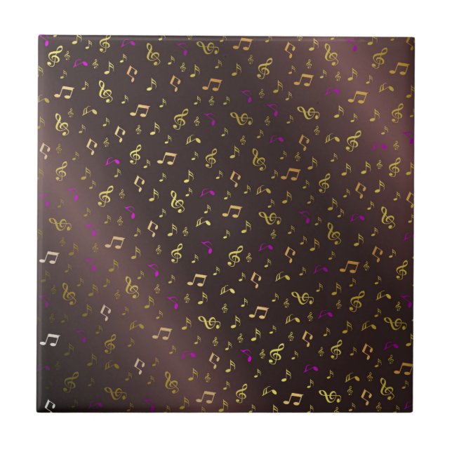 Azulejo música, música, nota, melodía, negro, sonido, clef (Frente)