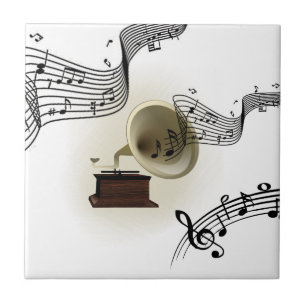 Azulejo Música y diseño de gramófono