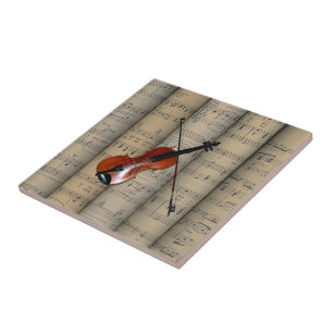 Azulejo Musical rodado ~ del ~ del fondo de la partitura