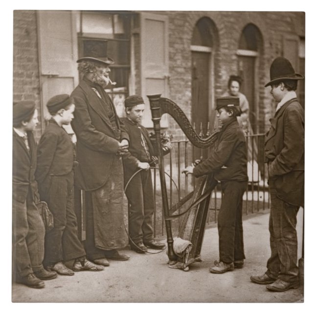 Azulejo Músicos italianos de la calle, a partir de la (Frente)