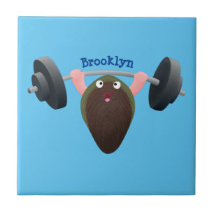 Azulejo Mussel gracioso trabajando en ilustracion personal