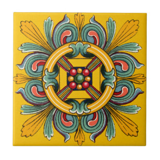Azulejo Mustard Victorian Tile Design