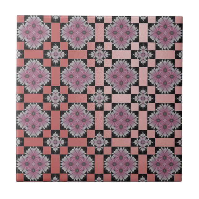 Azulejo MVB Moda Gerbera Flor Rosa Lámina (Frente)