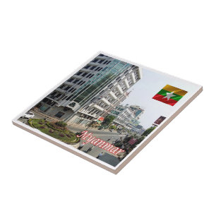 Azulejo Myanmar, Birmania, Asia,