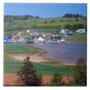 Azulejo N.A. Canadá, Isla Príncipe Eduardo. Los barcos son