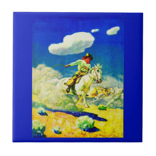 Azulejo N. C. Wyeth cowboy