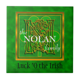 Azulejo N "Suerte de irlandés" Personalizado familiar Mono