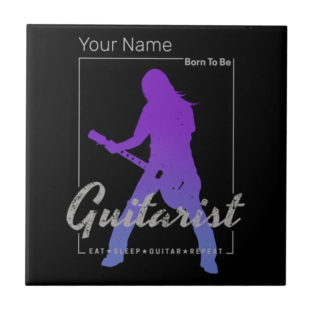 Azulejo Nacido para ser guitarrista de músicos y miembro d (Frente)