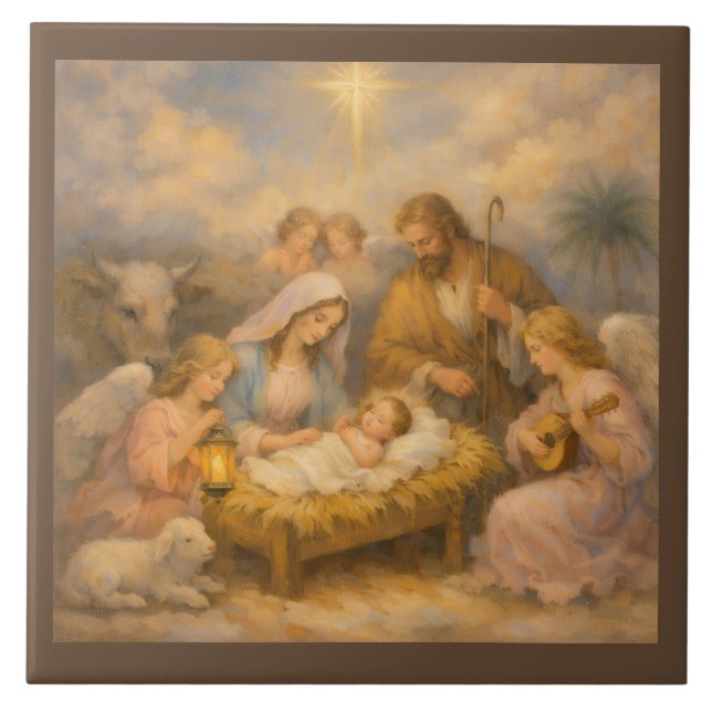 Azulejo Nacimiento con Ángeles (Frente)