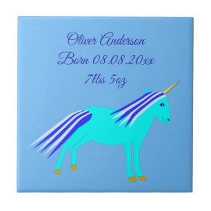 Azulejo Nacimiento de Personalizado de Unicornio