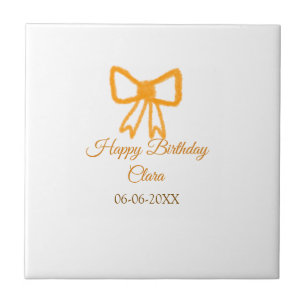Azulejo Naranja amarillo arco acuarela retro feliz cumplea