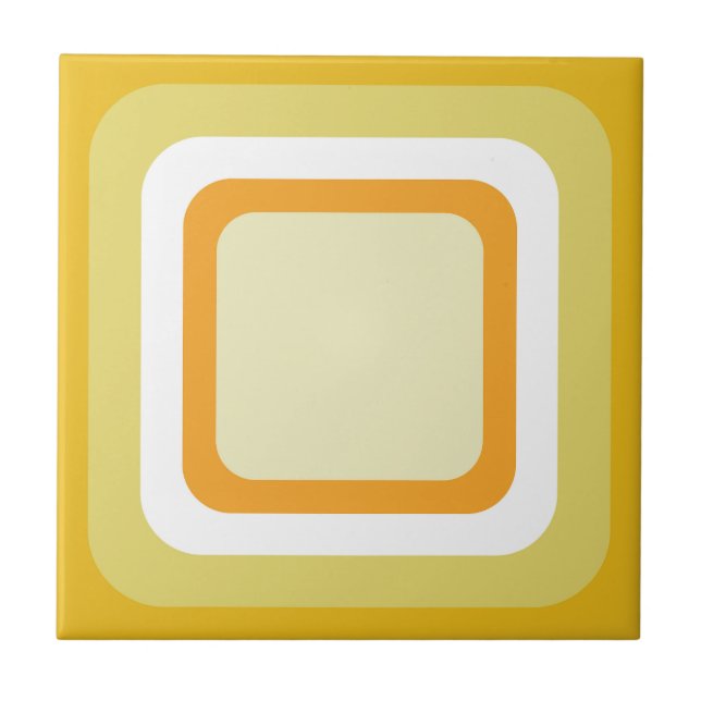 Azulejo Naranja Amarillo Blanco Retro (Frente)