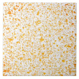 Azulejo Naranja amarillo Terrazo Lápida moderada y blanca