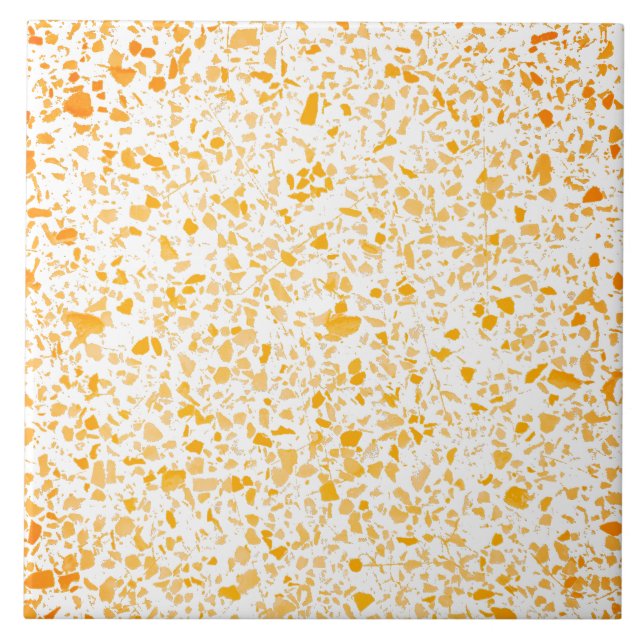 Azulejo Naranja amarillo Terrazo Lápida moderada y blanca (Frente)