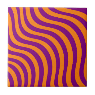 Azulejo Naranja audaz Purple Zebra Stripe Moderno Spring