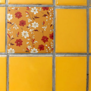 Azulejo Naranja Autumn Boho Vintage Floral Pattern