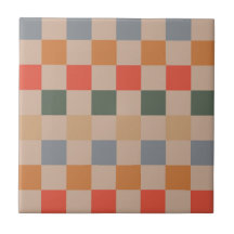 Naranja azul beige Brown Checkered Gingham Pattern