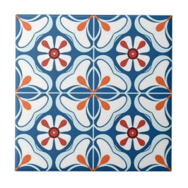 Azulejo Naranja Azul Blanco