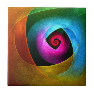 Azulejo Naranja azul Patrón de arte de resumen moderno ros