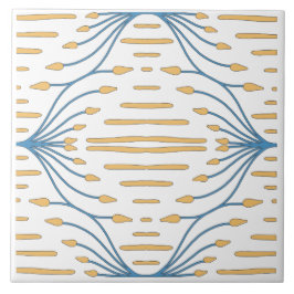 Azulejo Naranja Azul Rosa Abstracto Mediterráneo Español