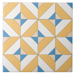 Azulejo Naranja Azul Rosa Geométrico Mediterráneo Español