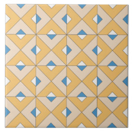 Azulejo Naranja Azul Rosa Geométrico Mediterráneo Español